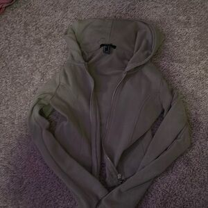 Forever 21 jade green cropped zip up